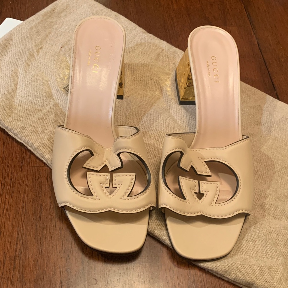 Brand new, authentic, limited edition nude Gucci mules, size 37Euro/7 US,limited